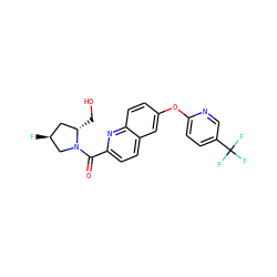 O=C(c1ccc2cc(Oc3ccc(C(F)(F)F)cn3)ccc2n1)N1C[C@@H](F)C[C@@H]1CO ZINC001772574496