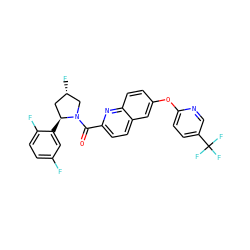 O=C(c1ccc2cc(Oc3ccc(C(F)(F)F)cn3)ccc2n1)N1C[C@@H](F)C[C@@H]1c1cc(F)ccc1F ZINC001772627230