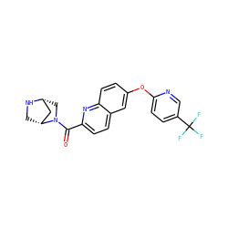 O=C(c1ccc2cc(Oc3ccc(C(F)(F)F)cn3)ccc2n1)N1C[C@@H]2C[C@H]1CN2 ZINC001772636507