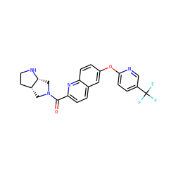 O=C(c1ccc2cc(Oc3ccc(C(F)(F)F)cn3)ccc2n1)N1C[C@@H]2CCN[C@@H]2C1 ZINC001772639343
