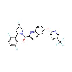 O=C(c1ccc2cc(Oc3ccc(C(F)(F)F)cn3)ccc2n1)N1C[C@H](F)C[C@@H]1c1cc(F)ccc1F ZINC001772603066
