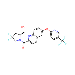 O=C(c1ccc2cc(Oc3ccc(C(F)(F)F)cn3)ccc2n1)N1CC(F)(F)C[C@H]1CO ZINC001772645485
