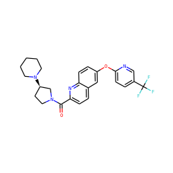 O=C(c1ccc2cc(Oc3ccc(C(F)(F)F)cn3)ccc2n1)N1CC[C@@H](N2CCCCC2)C1 ZINC001772581452