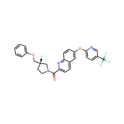 O=C(c1ccc2cc(Oc3ccc(C(F)(F)F)cn3)ccc2n1)N1CC[C@](F)(COc2ccccc2)C1 ZINC001772593043