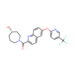 O=C(c1ccc2cc(Oc3ccc(C(F)(F)F)cn3)ccc2n1)N1CCC[C@H](O)CC1 ZINC001772592222