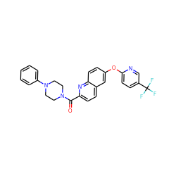 O=C(c1ccc2cc(Oc3ccc(C(F)(F)F)cn3)ccc2n1)N1CCN(c2ccccc2)CC1 ZINC001772648465