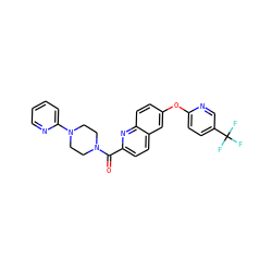 O=C(c1ccc2cc(Oc3ccc(C(F)(F)F)cn3)ccc2n1)N1CCN(c2ccccn2)CC1 ZINC001772593758