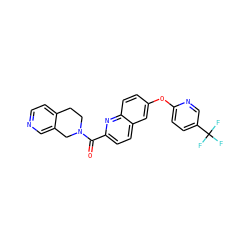 O=C(c1ccc2cc(Oc3ccc(C(F)(F)F)cn3)ccc2n1)N1CCc2ccncc2C1 ZINC001772570061