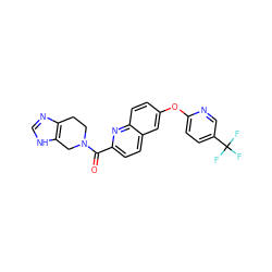 O=C(c1ccc2cc(Oc3ccc(C(F)(F)F)cn3)ccc2n1)N1CCc2nc[nH]c2C1 ZINC001772613904