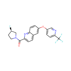 O=C(c1ccc2cc(Oc3ccc(C(F)(F)F)nc3)ccc2n1)N1CC[C@@H](F)C1 ZINC001772587039