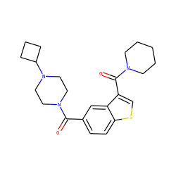 O=C(c1ccc2scc(C(=O)N3CCCCC3)c2c1)N1CCN(C2CCC2)CC1 ZINC000064539363