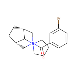 O=C(c1cccc(Br)c1)N1C[C@@H]2CC[C@H](C1)C2N1CCCC1 ZINC000096284389
