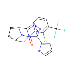 O=C(c1cccc(C(F)(F)F)c1Cl)N1[C@H]2CC[C@@H]1c1nnc(-c3ccc[nH]3)n1C2 ZINC000473227466