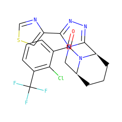 O=C(c1cccc(C(F)(F)F)c1Cl)N1[C@H]2CCC[C@@H]1c1nnc(-c3cscn3)n1C2 ZINC000226092527