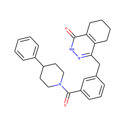 O=C(c1cccc(Cc2n[nH]c(=O)c3c2CCCC3)c1)N1CCC(c2ccccc2)CC1 ZINC000169209060