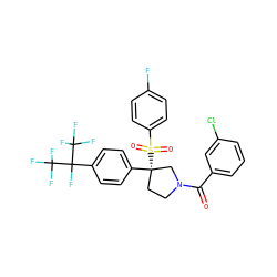 O=C(c1cccc(Cl)c1)N1CC[C@](c2ccc(C(F)(C(F)(F)F)C(F)(F)F)cc2)(S(=O)(=O)c2ccc(F)cc2)C1 ZINC001772645892