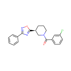 O=C(c1cccc(Cl)c1)N1CCC[C@H](c2nc(-c3ccccc3)no2)C1 ZINC000006476043