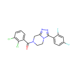 O=C(c1cccc(Cl)c1Cl)N1CCn2c(nnc2-c2ccc(F)cc2F)C1 ZINC000095565184
