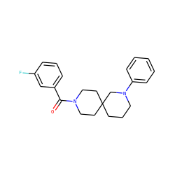 O=C(c1cccc(F)c1)N1CCC2(CCCN(c3ccccc3)C2)CC1 ZINC000003955821