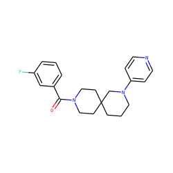 O=C(c1cccc(F)c1)N1CCC2(CCCN(c3ccncc3)C2)CC1 ZINC000003956075