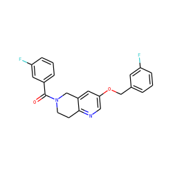 O=C(c1cccc(F)c1)N1CCc2ncc(OCc3cccc(F)c3)cc2C1 ZINC000141967717