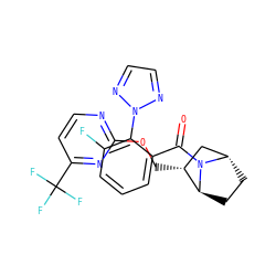 O=C(c1cccc(F)c1-n1nccn1)N1[C@H]2CC[C@H]1[C@H](COc1nccc(C(F)(F)F)n1)C2 ZINC000226059992
