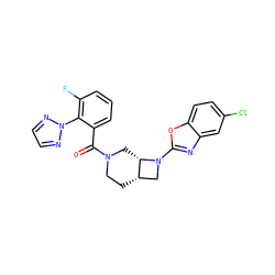 O=C(c1cccc(F)c1-n1nccn1)N1CC[C@H]2CN(c3nc4cc(Cl)ccc4o3)[C@H]2C1 ZINC000116823957