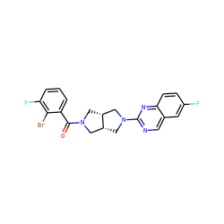 O=C(c1cccc(F)c1Br)N1C[C@@H]2CN(c3ncc4cc(F)ccc4n3)C[C@@H]2C1 ZINC000116821920
