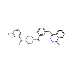 O=C(c1cccc(I)c1)N1CCN(C(=O)c2cc(Cc3n[nH]c(=O)c4ccccc34)ccc2F)CC1 ZINC000653757042