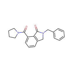O=C(c1cccc2c1C(=O)N(Cc1ccccc1)C2)N1CCCC1 ZINC000095573143