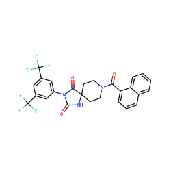 O=C(c1cccc2ccccc12)N1CCC2(CC1)NC(=O)N(c1cc(C(F)(F)F)cc(C(F)(F)F)c1)C2=O ZINC000026567696