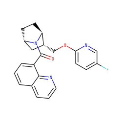 O=C(c1cccc2cccnc12)N1[C@H]2CC[C@H]1[C@H](COc1ccc(F)cn1)C2 ZINC000220717347