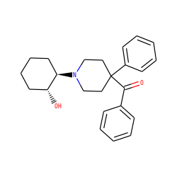 O=C(c1ccccc1)C1(c2ccccc2)CCN([C@@H]2CCCC[C@H]2O)CC1 ZINC000049112724