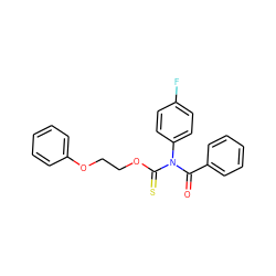 O=C(c1ccccc1)N(C(=S)OCCOc1ccccc1)c1ccc(F)cc1 ZINC000003648419