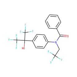 O=C(c1ccccc1)N(CC(F)(F)F)c1ccc(C(O)(C(F)(F)F)C(F)(F)F)cc1 ZINC000103248849