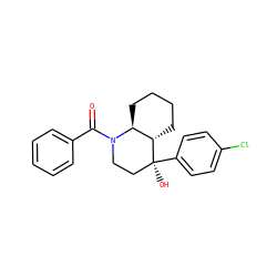 O=C(c1ccccc1)N1CC[C@](O)(c2ccc(Cl)cc2)[C@H]2CCCC[C@@H]21 ZINC000071329486