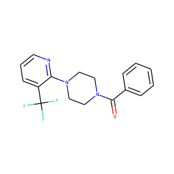 O=C(c1ccccc1)N1CCN(c2ncccc2C(F)(F)F)CC1 ZINC000019924639