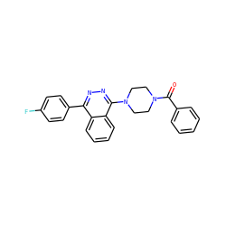 O=C(c1ccccc1)N1CCN(c2nnc(-c3ccc(F)cc3)c3ccccc23)CC1 ZINC000049037105