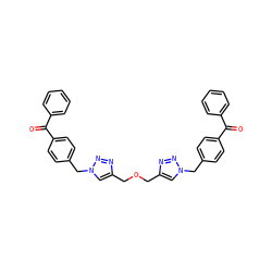 O=C(c1ccccc1)c1ccc(Cn2cc(COCc3cn(Cc4ccc(C(=O)c5ccccc5)cc4)nn3)nn2)cc1 ZINC000096917361