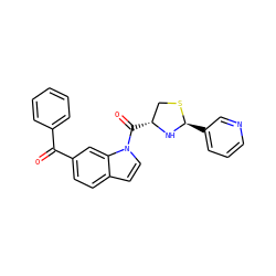 O=C(c1ccccc1)c1ccc2ccn(C(=O)[C@@H]3CS[C@@H](c4cccnc4)N3)c2c1 ZINC000013737435