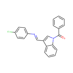 O=C(c1ccccc1)n1cc(/C=N/c2ccc(Cl)cc2)c2ccccc21 ZINC000073311709