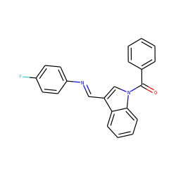 O=C(c1ccccc1)n1cc(/C=N/c2ccc(F)cc2)c2ccccc21 ZINC000073315067