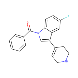 O=C(c1ccccc1)n1cc(C2=CCNCC2)c2cc(F)ccc21 ZINC000299822743