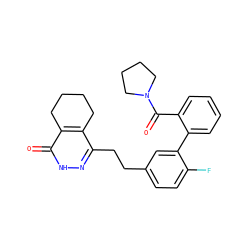 O=C(c1ccccc1-c1cc(CCc2n[nH]c(=O)c3c2CCCC3)ccc1F)N1CCCC1 ZINC000167624346