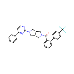 O=C(c1ccccc1-c1ccc(C(F)(F)F)cc1)N1C[C@@H]2CN(c3nccc(-c4ccccc4)n3)C[C@@H]2C1 ZINC000116827925