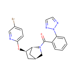 O=C(c1ccccc1-n1nccn1)N1C[C@H]2C[C@@H](Oc3ccc(Br)cn3)[C@H]1C2 ZINC000218375242