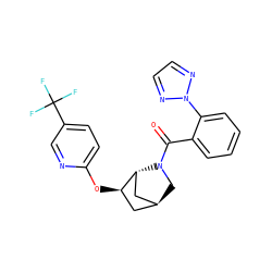O=C(c1ccccc1-n1nccn1)N1C[C@H]2C[C@@H](Oc3ccc(C(F)(F)F)cn3)[C@H]1C2 ZINC000218511699
