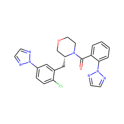 O=C(c1ccccc1-n1nccn1)N1CCOC[C@H]1Cc1cc(-n2nccn2)ccc1Cl ZINC001772612427