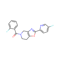 O=C(c1ccccc1F)N1CCc2oc(-c3ccc(F)cn3)nc2C1 ZINC000219619395