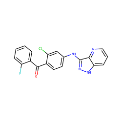 O=C(c1ccccc1F)c1ccc(Nc2n[nH]c3cccnc23)cc1Cl ZINC000167009494